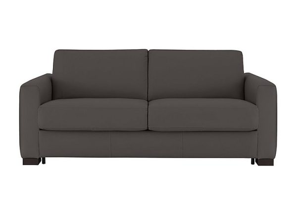 Nicoletti Alcova 3 Seater Leather Sofa Bed with Box Arms Torello Grigio Scuro