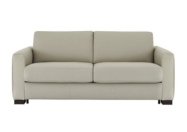 Nicoletti Alcova 3 Seater Leather Sofa Bed with Box Arms Torello Tortora