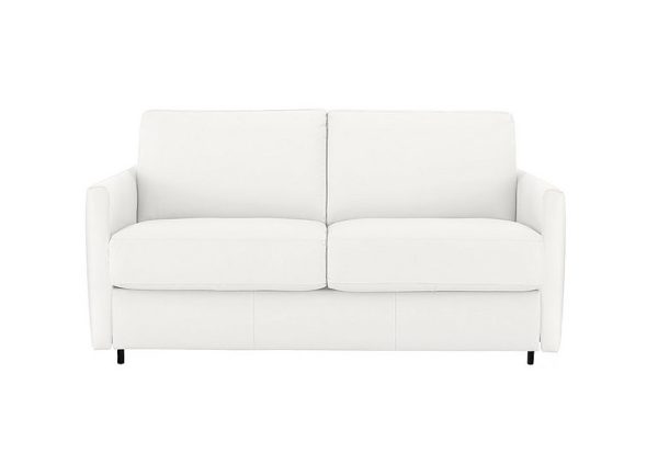 Nicoletti Alcova 2 Seater Leather Sofa Bed with Slim Arms Botero Bianco