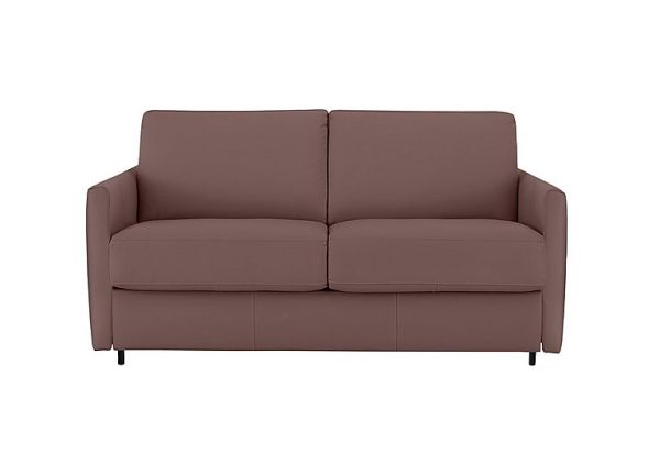 Nicoletti Alcova 2 Seater Leather Sofa Bed with Slim Arms Botero Cipria