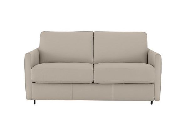 Nicoletti Alcova 2 Seater Leather Sofa Bed with Slim Arms Botera Crema