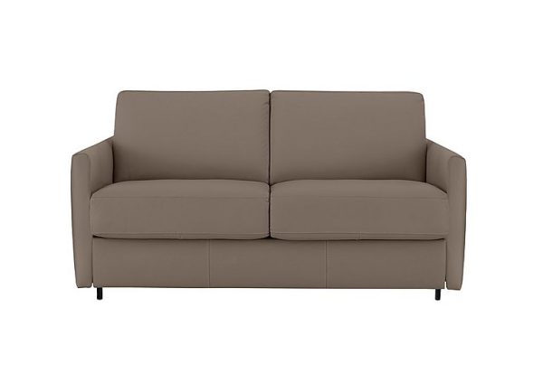 Nicoletti Alcova 2 Seater Leather Sofa Bed with Slim Arms Botero Taupe