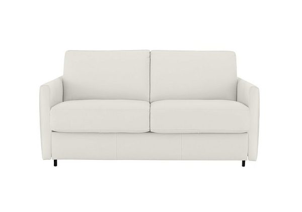 Nicoletti Alcova 2 Seater Leather Sofa Bed with Slim Arms Dali Bianco