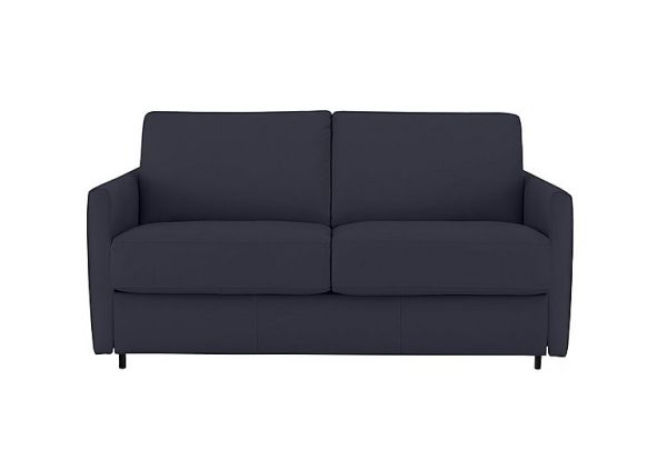 Nicoletti Alcova 2 Seater Leather Sofa Bed with Slim Arms Dali Blu