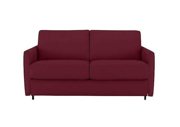 Nicoletti Alcova 2 Seater Leather Sofa Bed with Slim Arms Dali Bordeaux