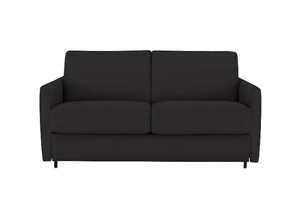 Nicoletti Alcova 2 Seater Leather Sofa Bed with Slim Arms Dali Nero