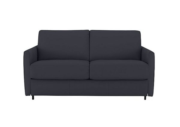 Nicoletti Alcova 2 Seater Leather Sofa Bed with Slim Arms Torello Blu