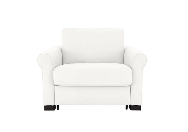 Nicoletti Alcova Leather Chair Sofa Bed with Box Arms Botero Bianco