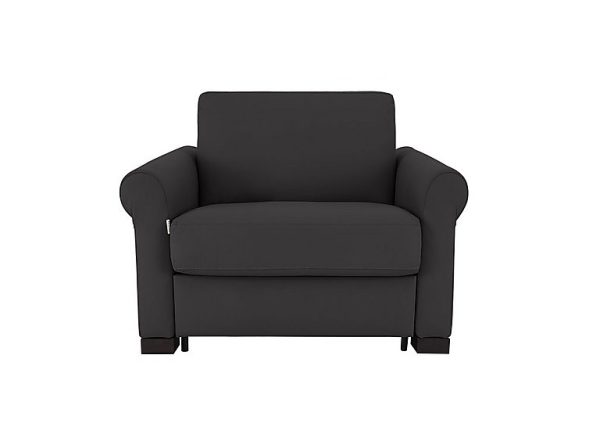 Nicoletti Alcova Leather Chair Sofa Bed with Box Arms Botero Nero