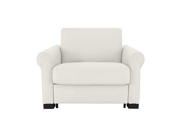 Nicoletti Alcova Leather Chair Sofa Bed with Box Arms Dali Bianco