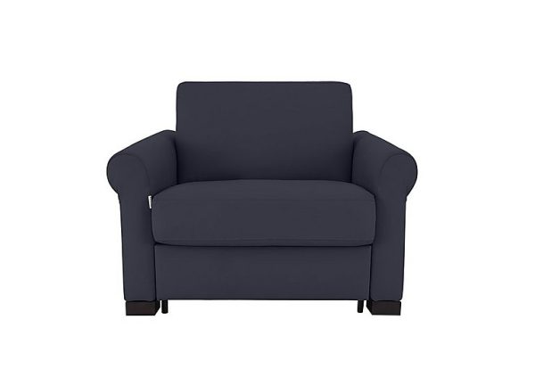 Nicoletti Alcova Leather Chair Sofa Bed with Box Arms Dali Blu