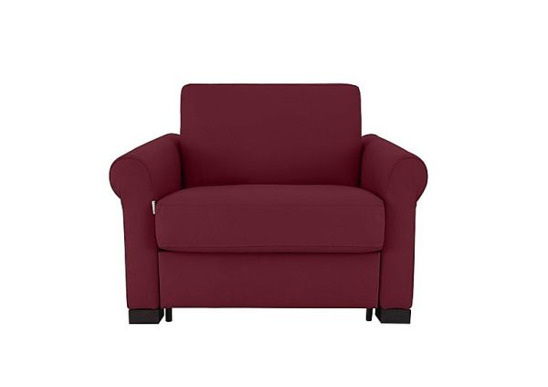 Nicoletti Alcova Leather Chair Sofa Bed with Box Arms Dali Bordeaux