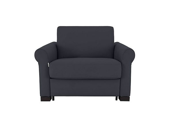 Nicoletti Alcova Leather Chair Sofa Bed with Box Arms Torello Blu