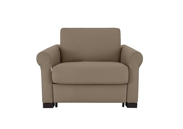 Nicoletti Alcova Leather Chair Sofa Bed with Box Arms Torello Taupe