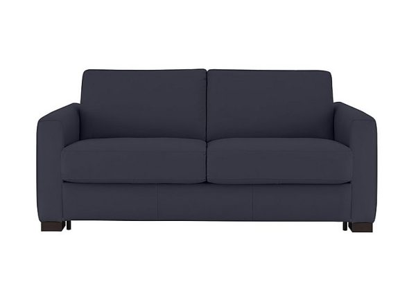 Nicoletti Alcova 25 Seater Leather Sofa Bed with Box Arms Dali Blu