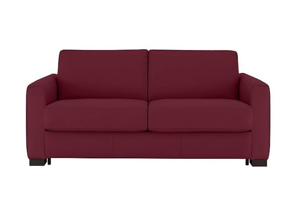 Nicoletti Alcova 25 Seater Leather Sofa Bed with Box Arms Dali Bordeaux