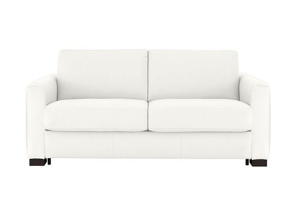 Nicoletti Alcova 25 Seater Leather Sofa Bed with Box Arms Torello Bianco Puro