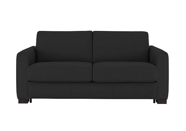 Nicoletti Alcova 25 Seater Leather Sofa Bed with Box Arms Torello Nero