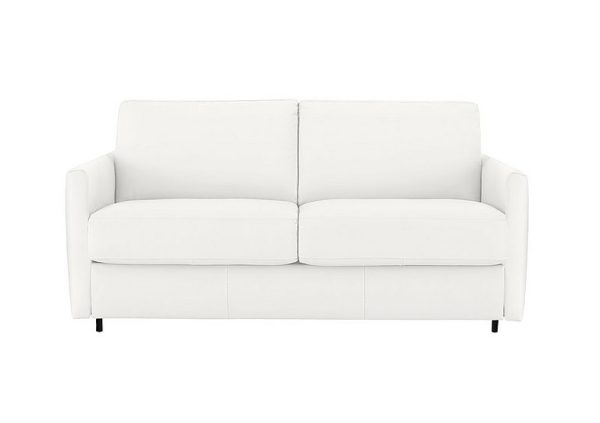 Nicoletti Alcova 25 Seater Leather Sofa Bed with Slim Arms Botero Bianco