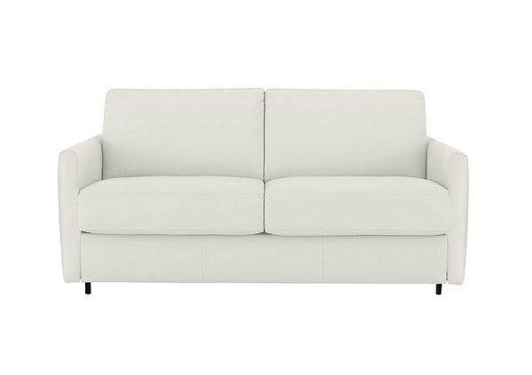 Nicoletti Alcova 25 Seater Leather Sofa Bed with Slim Arms Dali Bianco