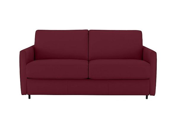 Nicoletti Alcova 25 Seater Leather Sofa Bed with Slim Arms Dali Bordeaux