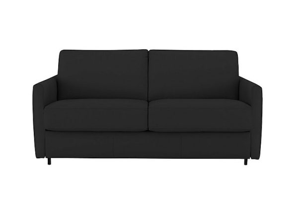 Nicoletti Alcova 25 Seater Leather Sofa Bed with Slim Arms Torello Nero