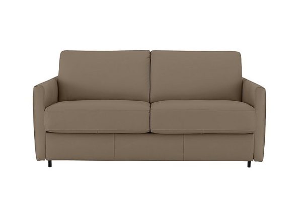 Nicoletti Alcova 25 Seater Leather Sofa Bed with Slim Arms Torello Taupe