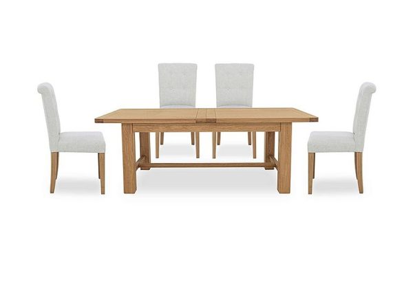 Augusta Large Rectangular Extending Dining Table and 4 Roll Back Upholstered Chairs