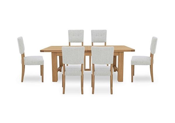 Augusta Large Rectangular Extending Dining Table and 6 Open Back Upholstered Chairs