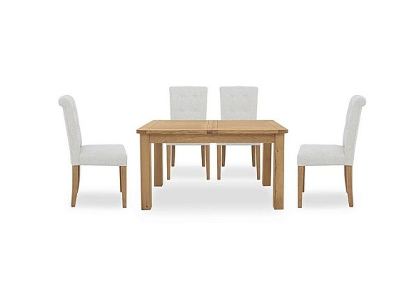 Augusta Small Rectangular Extending Dining Table and 4 Roll Back Upholstered Chairs