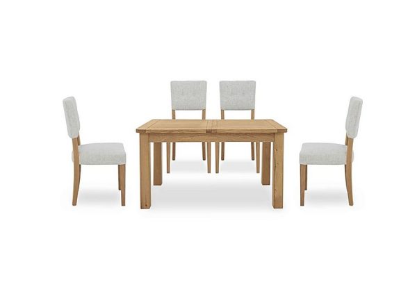 Augusta Small Rectangular Extending Dining Table and 4 Open Back Upholstered Chairs