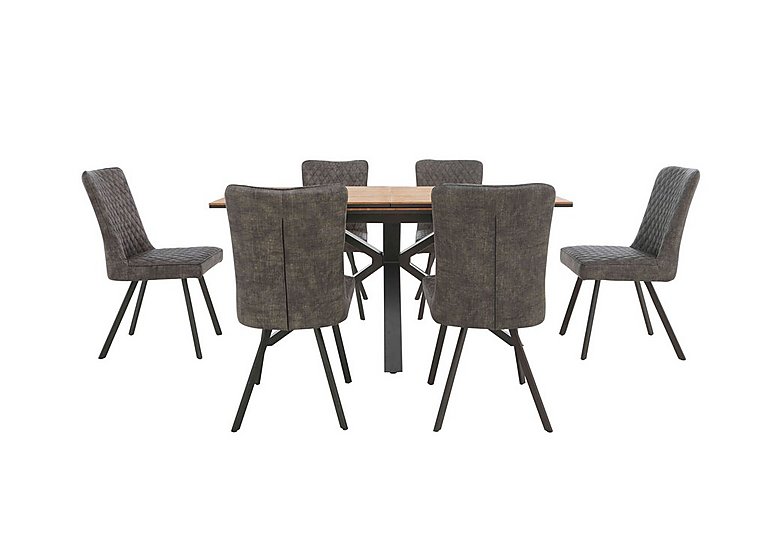 Earth Pop Up Extending Dining Table and 6 Chairs Graphite