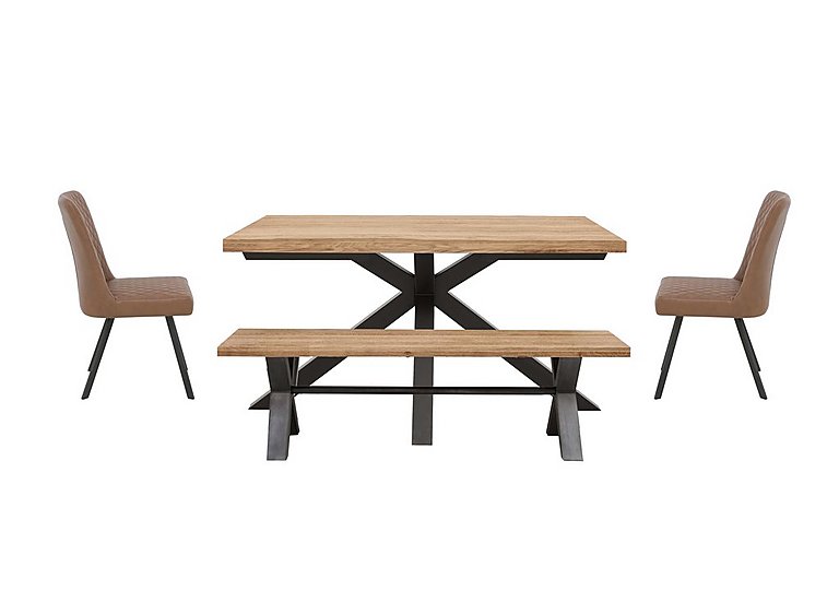 Earth Small Live Edge Dining Table with a Small Bench and 2 Chairs