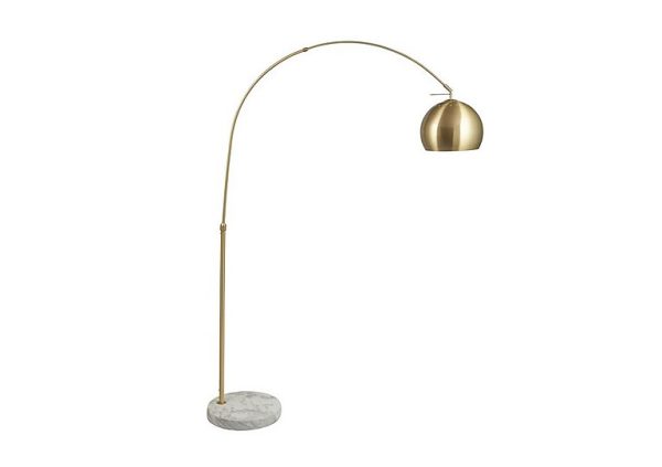 Feliciani Brushed Metal and White Marble Floor Lamp