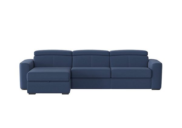 Infinity Fabric Left Hand Facing Corner Chaise Sofa Bed with Storage   Blue