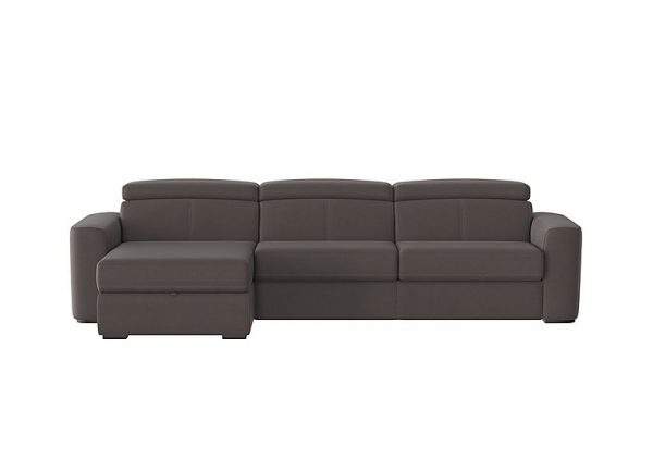 Infinity Fabric Left Hand Facing Corner Chaise Sofa Bed with Storage Dark Grey