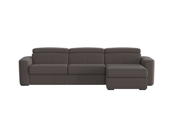 Infinity Fabric Right Hand Facing Corner Chaise Sofa Bed with Storage Dark Grey