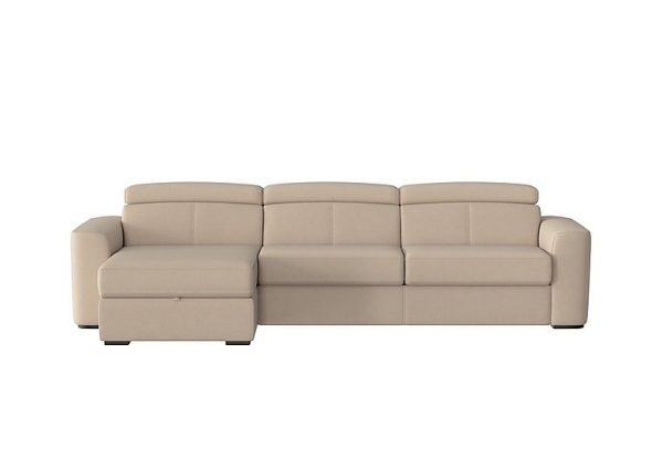 Infinity Fabric Left Hand Facing Corner Chaise Sofa Bed with Storage Bisque