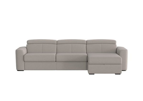 Infinity Fabric Right Hand Facing Corner Chaise Sofa Bed with Storage Dove