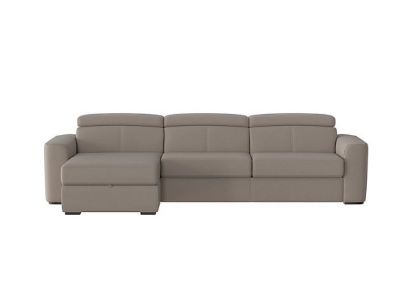 Infinity Fabric Left Hand Facing Corner Chaise Sofa Bed with Storage Silver