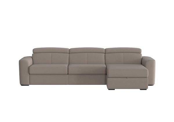 Infinity Fabric Right Hand Facing Corner Chaise Sofa Bed with Storage Silver