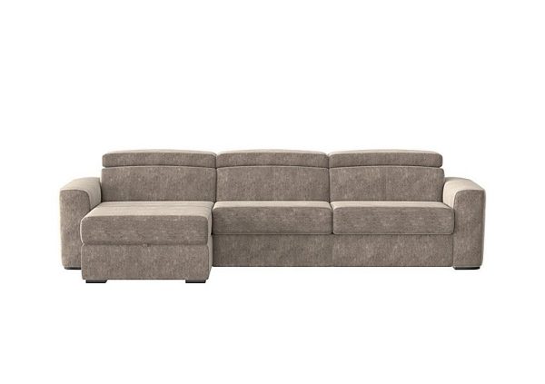 Infinity Fabric Left Hand Facing Corner Chaise Sofa Bed with Storage Mink