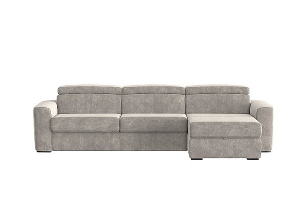 Infinity Fabric Right Hand Facing Corner Chaise Sofa Bed with Storage Grey