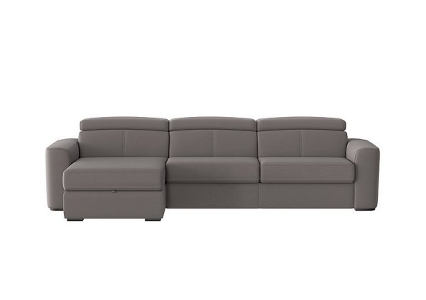 Infinity Fabric Left Hand Facing Corner Chaise Sofa Bed with Storage Elephant