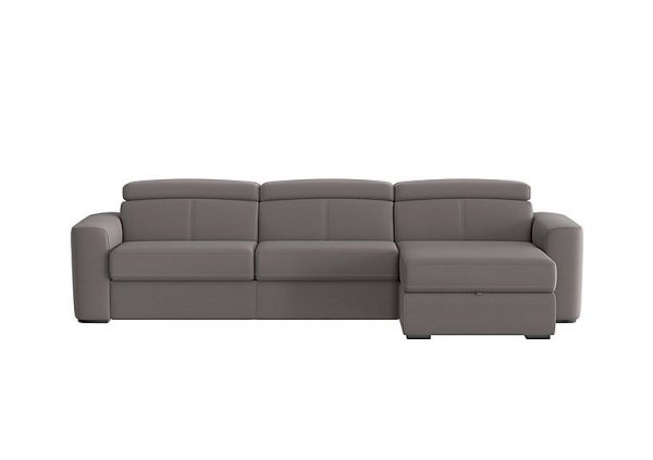 Infinity Fabric Right Hand Facing Corner Chaise Sofa Bed with Storage Elephant