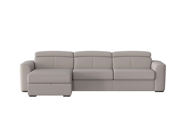 Infinity Fabric Left Hand Facing Corner Chaise Sofa Bed with Storage Feather