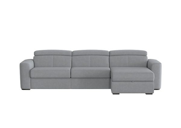 Infinity Fabric Right Hand Facing Corner Chaise Sofa Bed with Storage Bluish Grey