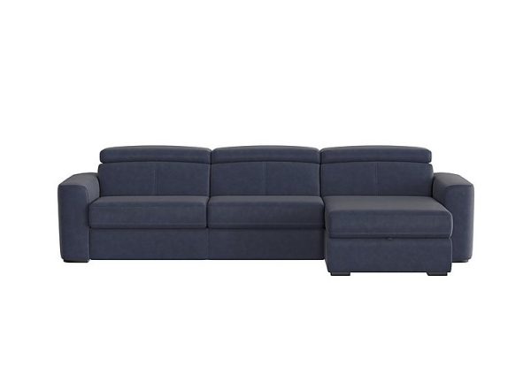 Infinity Fabric Right Hand Facing Corner Chaise Sofa Bed with Storage R23 Blue