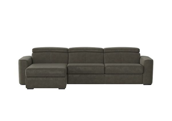 Infinity Fabric Left Hand Facing Corner Chaise Sofa Bed with Storage R16 Charcoal