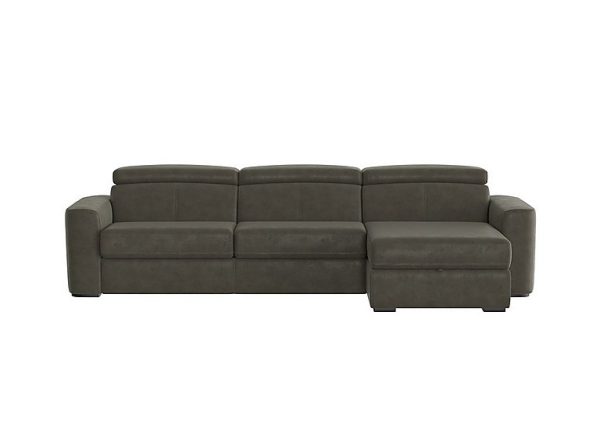 Infinity Fabric Right Hand Facing Corner Chaise Sofa Bed with Storage R16 Charcoal